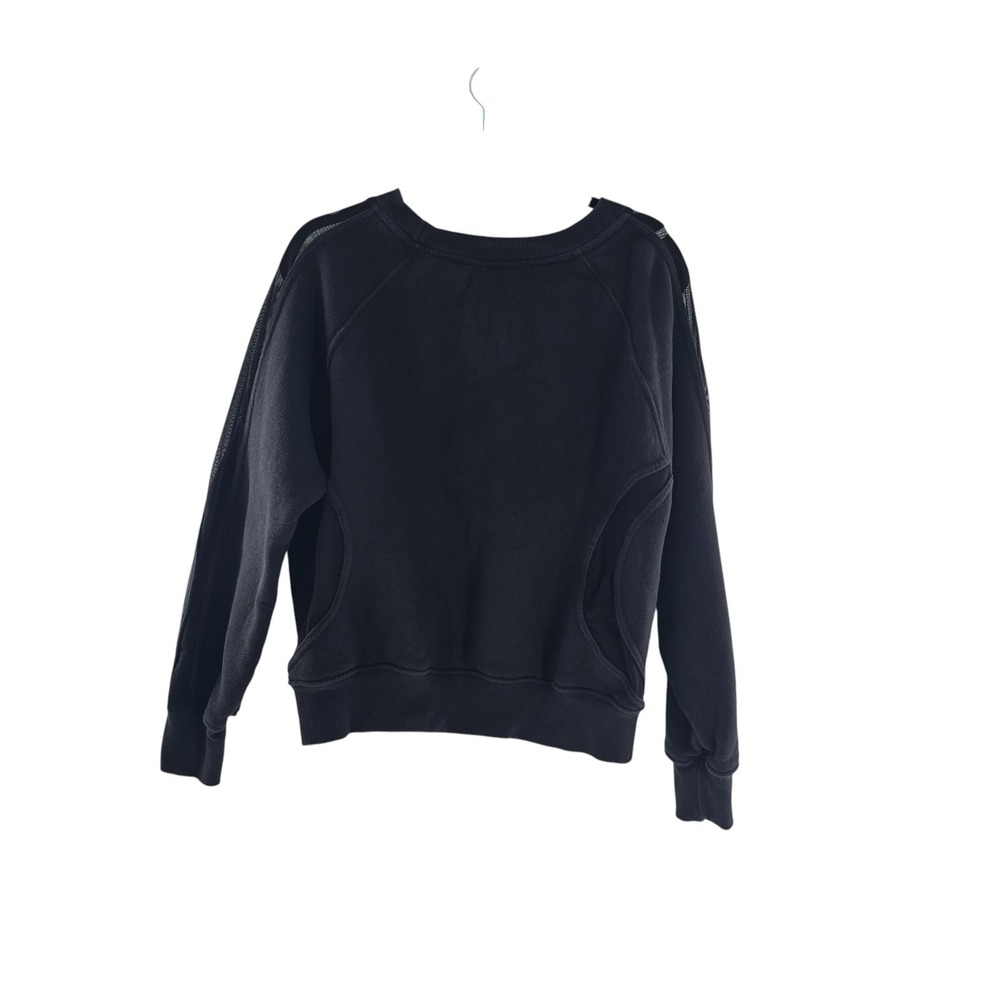 GOOD AMERICAN Mesh insert 100 % cotton sweatshirt Black Sz XL‎ Cropped